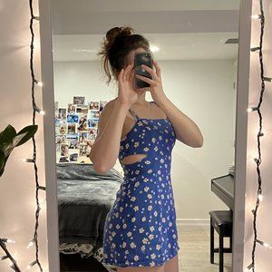 ZARA Flowery Summer Cutout Mini Dress